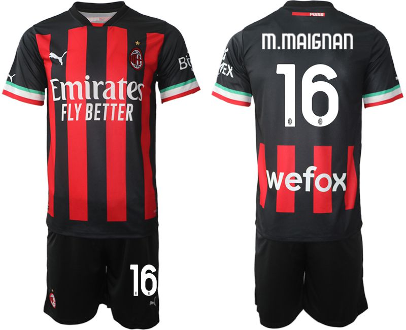 Men 2022-2023 Club Ac Milan home black #16 Soccer Jersey->arsenal jersey->Soccer Club Jersey